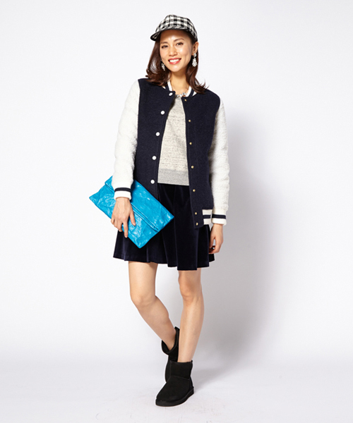 Ray BEAMS（レイビームス）の「□ Ray BEAMS / 別珍フレア ミニスカート（スカート・レディース・ネイビー/ブラック/ワイン・0/1）」の4枚目の写真