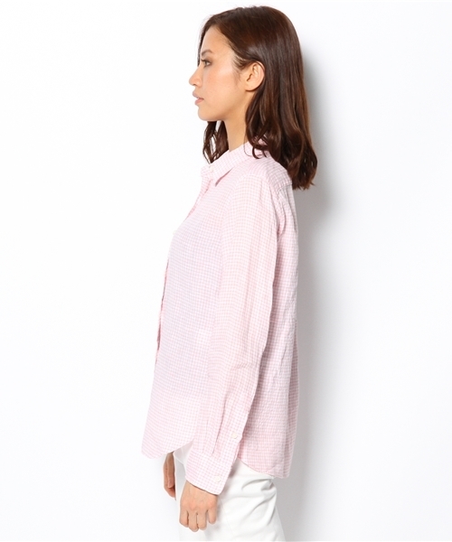 UNITED ARROWS（ユナイテッドアローズ）の「UA リネン レギュラー シャツ◆◆◆（シャツ/ブラウス・レディース・ピンク/ホワイト・38/40）」の4枚目の写真