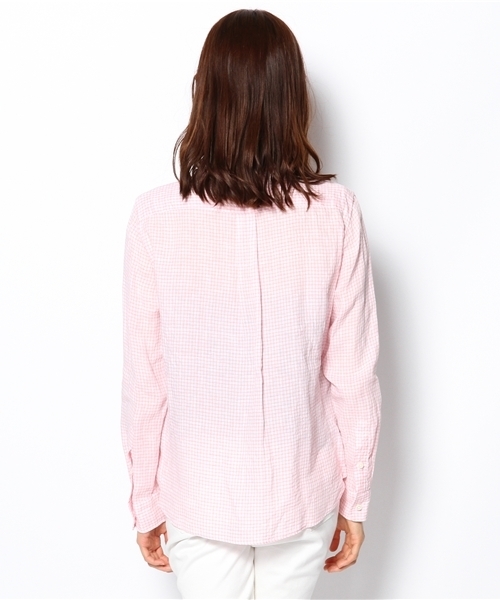 UNITED ARROWS（ユナイテッドアローズ）の「UA リネン レギュラー シャツ◆◆◆（シャツ/ブラウス・レディース・ピンク/ホワイト・38/40）」の5枚目の写真