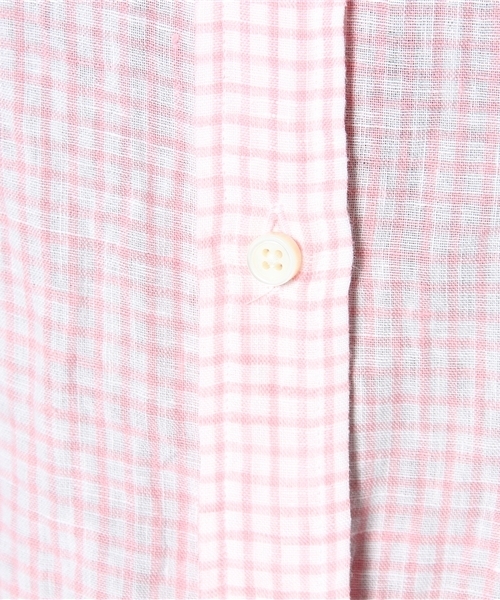 UNITED ARROWS（ユナイテッドアローズ）の「UA リネン レギュラー シャツ◆◆◆（シャツ/ブラウス・レディース・ピンク/ホワイト・38/40）」の9枚目の写真
