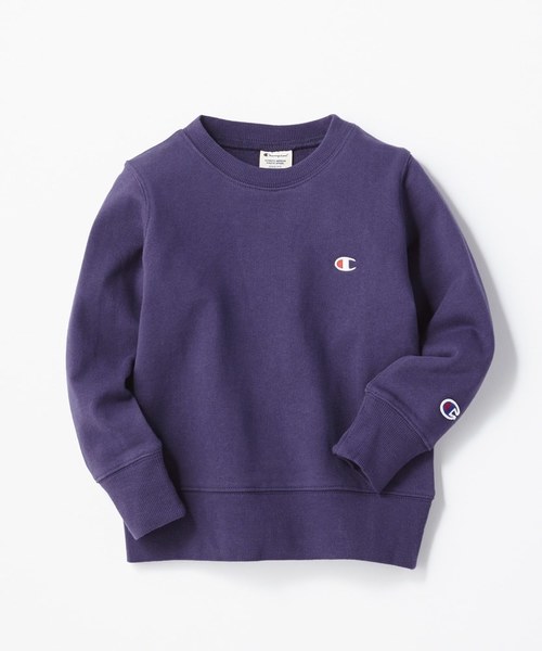 Champion（チャンピオン）の「【Champion】ワンポイントスウェット（スウェット・キッズ・ネイビー/ホワイト/グレー/ターコイズブルー/パープル/ブラック・100/110/120/130/140）」の6枚目の写真