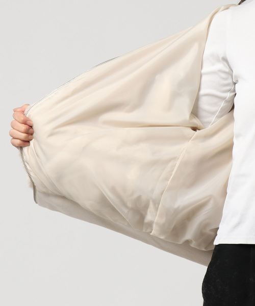 archives（アルシーヴ）の「ファーフードリブブルゾン（ブルゾン・レディース・グレー/アイボリー/ピンクベージュ・MEDIUM）」の4枚目の写真