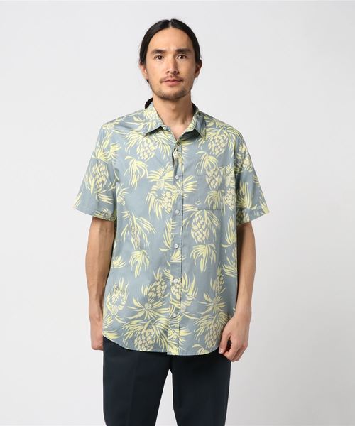 SEAGREEN（シーグリーン）の「SEAGREEN(シーグリーン) ビンテージアロハプリント（シャツ/ブラウス・メンズ・チャコールグレー/グレー/ダークネイビー・1/2/3/4）」の3枚目の写真