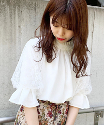 apres jour | パールレース袖ハイネックブラウス【ZOZOTOWN限定アイテム】(シャツ/ブラウス)