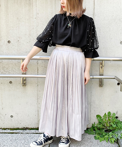 apres jour アプレジュール　ブラウス　チュール　パール　レース　F apres jour ブラウス シャツ チュールボウタイブラウス