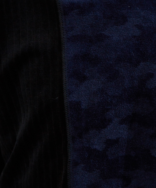 5351 POUR LES HOMMES(ゴーサンゴーイチプールオム)の「パッチワークベロアVネックカットソー(Tシャツ/カットソー・メンズ・ネイビー/ブラック/カーキ・50/44/46/48)」の12枚目の写真