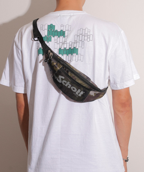 And A（アンドエー）の「SCHOTT ショット / NYLON WAIST BAG ナイロン ウエスト ボディ バッグ / 3199048（ボディバッグ/ウエストポーチ・メンズ・ホワイト/ブラック/エンジ/オリーブ/イエロー/ブルー/グリーン系カモフラージュ・FREE）」の14枚目の写真