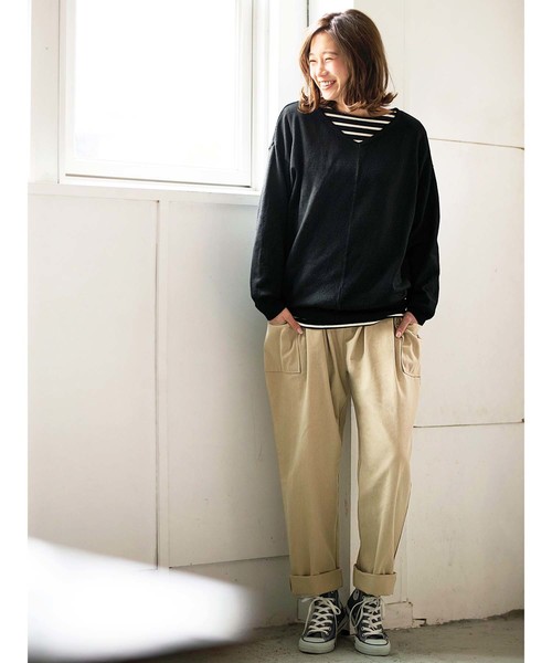 GeeRA(ジーラ)の「ゆるシルエットニット(ニット/セーター・レディース・ブラック/ダークグリーン/ベージュ・LARGE/X-LARGE/MEDIUM)」の10枚目の写真