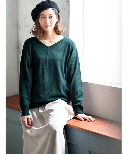 GeeRA(ジーラ)の「ゆるシルエットニット(ニット/セーター・レディース・ブラック/ダークグリーン/ベージュ・LARGE/X-LARGE/MEDIUM)」の12枚目の写真