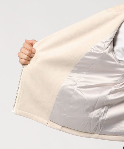 MIIA（ミーア）の「スウェードライダースジャケット（ライダースジャケット・レディース・ベージュ/ピンク/ブラック系その他・MEDIUM/LARGE）」の6枚目の写真