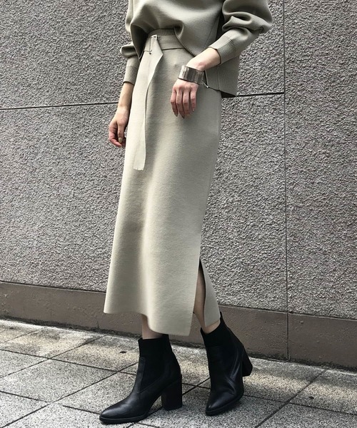 &g'aime（アンジェム）の「【＆g'aime】サイドスリットタイトニットスカート（スカート・レディース・ブラック/ブラウン/グレイッシュベージュ・FREE）」の7枚目の写真
