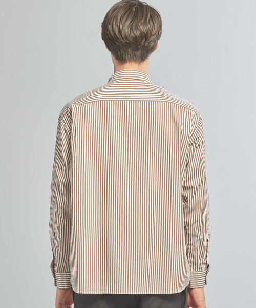 WORK TRIP OUTFITS GREEN LABEL RELAXING(ワークトリップアウトフィッツグリーンレーベル リラクシング)の「【WORK TRIP OUTFITS】OC ブラウン ストライプ オープンカラー シャツ(シャツ/ブラウス・メンズ・ブラウン・X-LARGE/SMALL/MEDIUM/LARGE)」の10枚目の写真