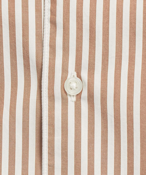 WORK TRIP OUTFITS GREEN LABEL RELAXING(ワークトリップアウトフィッツグリーンレーベル リラクシング)の「【WORK TRIP OUTFITS】OC ブラウン ストライプ オープンカラー シャツ(シャツ/ブラウス・メンズ・ブラウン・X-LARGE/SMALL/MEDIUM/LARGE)」の5枚目の写真