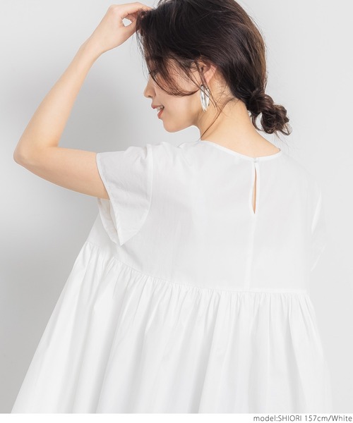 coca（coca）（コカ）の「フレンチスリーブギャザートップス（シャツ/ブラウス・レディース・ホワイト・ONE SIZE）」の6枚目の写真