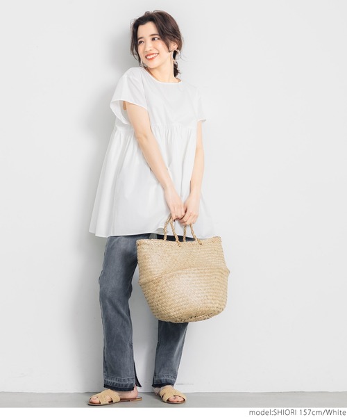 coca（coca）（コカ）の「フレンチスリーブギャザートップス（シャツ/ブラウス・レディース・ホワイト・ONE SIZE）」の11枚目の写真