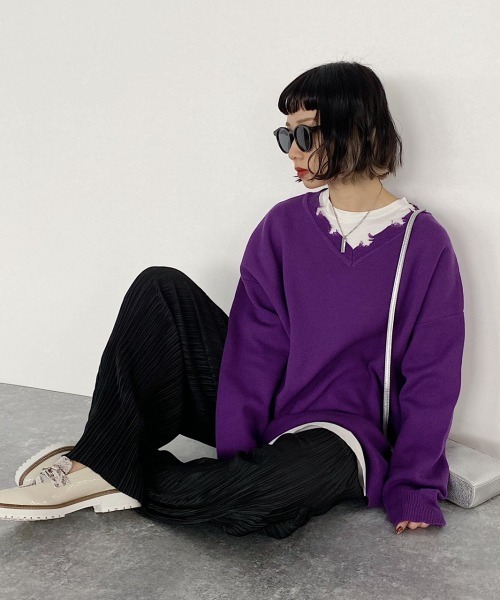 PAGEBOY(ページボーイ)の「マイクロプリーツカットパンツ(その他パンツ・レディース・グレイッシュベージュ/ブラック/カーキ/ブラウン/ライトグレー/ブルー系その他・FREE)」の10枚目の写真