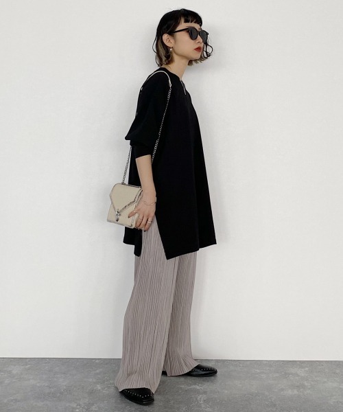 PAGEBOY(ページボーイ)の「マイクロプリーツカットパンツ(その他パンツ・レディース・グレイッシュベージュ/ブラック/カーキ/ブラウン/ライトグレー/ブルー系その他・FREE)」の13枚目の写真