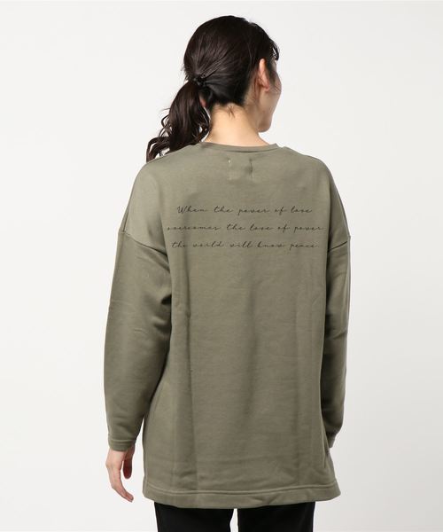 reca（レカ）の「筆記体 ロゴスウェット（スウェット・レディース・アイボリー/ブラック/カーキ/ベージュ・FREE）」の5枚目の写真