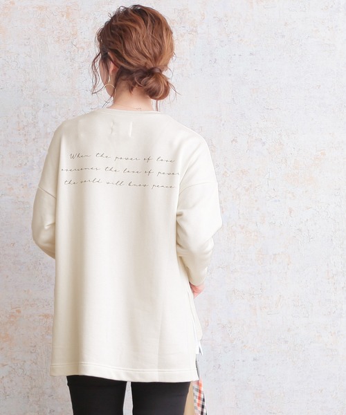 reca（レカ）の「筆記体 ロゴスウェット（スウェット・レディース・アイボリー/ブラック/カーキ/ベージュ・FREE）」の2枚目の写真