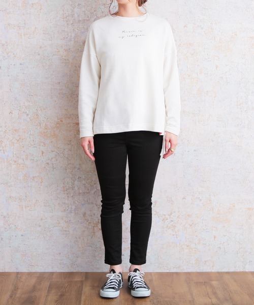 reca（レカ）の「筆記体 ロゴスウェット（スウェット・レディース・アイボリー/ブラック/カーキ/ベージュ・FREE）」の11枚目の写真
