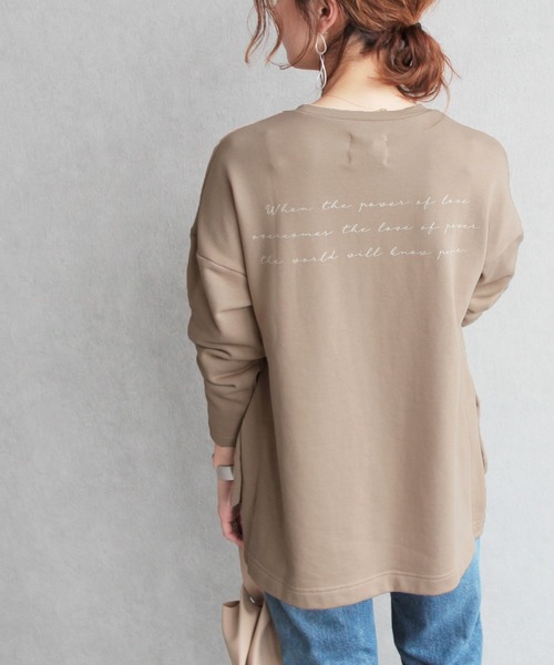 reca（レカ）の「筆記体 ロゴスウェット（スウェット・レディース・アイボリー/ブラック/カーキ/ベージュ・FREE）」の21枚目の写真