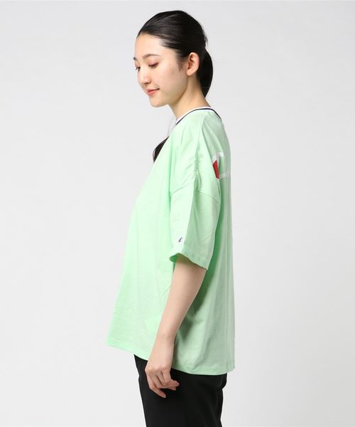 Champion（チャンピオン）の「【CHAMPION/チャンピオン】ＢＩＧＴシャツ　ＣＷ－ＲＳ３０３　ビッグシルエット　速乾性　軽量性　リブライン　ワンポイント刺繍　バックプリント　ビッグロゴ（Tシャツ/カットソー・レディース・ホワイト/ラベンダー/グレー/ネイビー/ミント・LARGE/MEDIUM）」の6枚目の写真