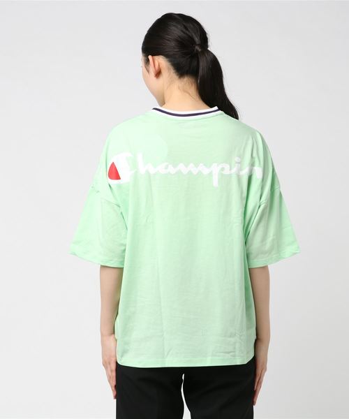 Champion（チャンピオン）の「【CHAMPION/チャンピオン】ＢＩＧＴシャツ　ＣＷ－ＲＳ３０３　ビッグシルエット　速乾性　軽量性　リブライン　ワンポイント刺繍　バックプリント　ビッグロゴ（Tシャツ/カットソー・レディース・ホワイト/ラベンダー/グレー/ネイビー/ミント・LARGE/MEDIUM）」の7枚目の写真