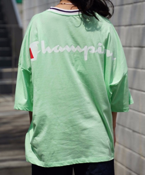 Champion（チャンピオン）の「【CHAMPION/チャンピオン】ＢＩＧＴシャツ　ＣＷ－ＲＳ３０３　ビッグシルエット　速乾性　軽量性　リブライン　ワンポイント刺繍　バックプリント　ビッグロゴ（Tシャツ/カットソー・レディース・ホワイト/ラベンダー/グレー/ネイビー/ミント・LARGE/MEDIUM）」の20枚目の写真
