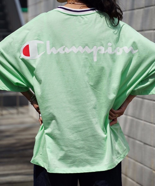 Champion（チャンピオン）の「【CHAMPION/チャンピオン】ＢＩＧＴシャツ　ＣＷ－ＲＳ３０３　ビッグシルエット　速乾性　軽量性　リブライン　ワンポイント刺繍　バックプリント　ビッグロゴ（Tシャツ/カットソー・レディース・ホワイト/ラベンダー/グレー/ネイビー/ミント・LARGE/MEDIUM）」の19枚目の写真