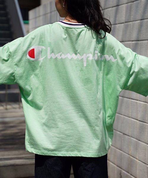 Champion（チャンピオン）の「【CHAMPION/チャンピオン】ＢＩＧＴシャツ　ＣＷ－ＲＳ３０３　ビッグシルエット　速乾性　軽量性　リブライン　ワンポイント刺繍　バックプリント　ビッグロゴ（Tシャツ/カットソー・レディース・ホワイト/ラベンダー/グレー/ネイビー/ミント・LARGE/MEDIUM）」の18枚目の写真