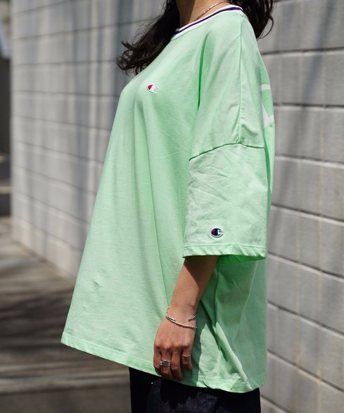 Champion（チャンピオン）の「【CHAMPION/チャンピオン】ＢＩＧＴシャツ　ＣＷ－ＲＳ３０３　ビッグシルエット　速乾性　軽量性　リブライン　ワンポイント刺繍　バックプリント　ビッグロゴ（Tシャツ/カットソー・レディース・ホワイト/ラベンダー/グレー/ネイビー/ミント・LARGE/MEDIUM）」の16枚目の写真