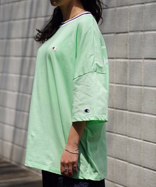 Champion（チャンピオン）の「【CHAMPION/チャンピオン】ＢＩＧＴシャツ　ＣＷ－ＲＳ３０３　ビッグシルエット　速乾性　軽量性　リブライン　ワンポイント刺繍　バックプリント　ビッグロゴ（Tシャツ/カットソー・レディース・ホワイト/ラベンダー/グレー/ネイビー/ミント・LARGE/MEDIUM）」の15枚目の写真