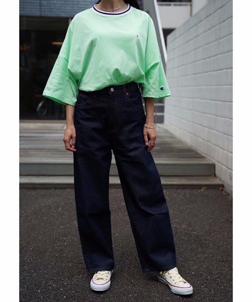 Champion（チャンピオン）の「【CHAMPION/チャンピオン】ＢＩＧＴシャツ　ＣＷ－ＲＳ３０３　ビッグシルエット　速乾性　軽量性　リブライン　ワンポイント刺繍　バックプリント　ビッグロゴ（Tシャツ/カットソー・レディース・ホワイト/ラベンダー/グレー/ネイビー/ミント・LARGE/MEDIUM）」の12枚目の写真