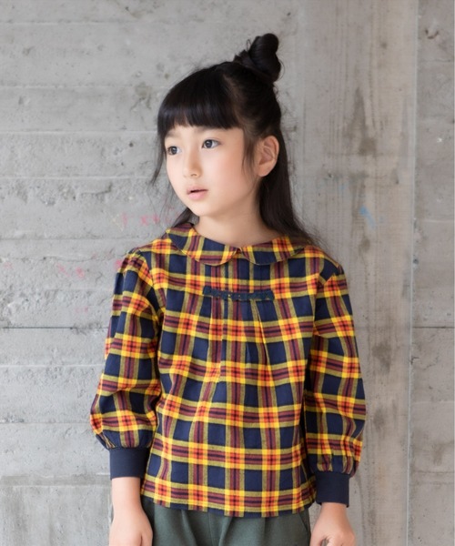 RAGMART(ラグマート)の「2ウェイチェックブラウス(シャツ/ブラウス・キッズ・グリーン/イエロー/ピンク・80cm/90cm)」の2枚目の写真