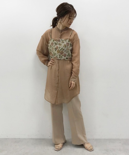 one after another NICE CLAUP（ワンアフターアナザーナイスクラップ）の「ゴブランビスチェセットシアーシャツ（シャツ/ブラウス・レディース・ベージュ/パープル/オフホワイト/モカ・FREE）」の21枚目の写真