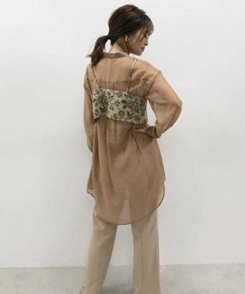 one after another NICE CLAUP（ワンアフターアナザーナイスクラップ）の「ゴブランビスチェセットシアーシャツ（シャツ/ブラウス・レディース・ベージュ/パープル/オフホワイト/モカ・FREE）」の22枚目の写真