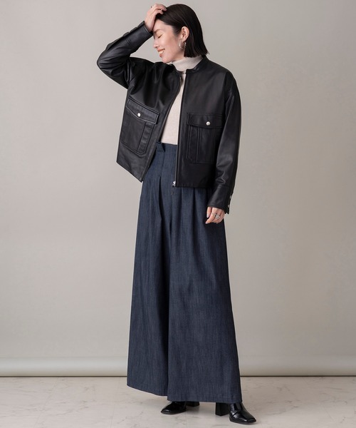 EUCLAID（エウクレイド）の「ラムレザースタンドカラー