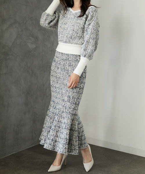 eimy istoire（エイミーイストワール）の「ツイードニットプルオーバー  