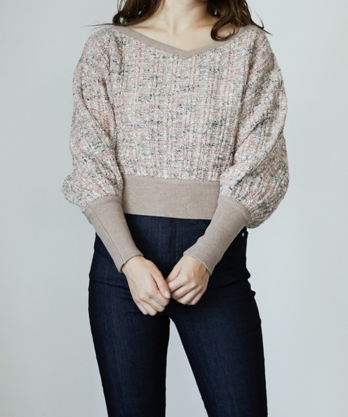 eimy istoire（エイミーイストワール）の「ツイードニットプルオーバー  