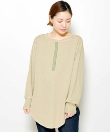 Johnbull（ジョンブル）の「ハニカムヘンリーネックプルオーバー（Tシャツ/カットソー・レディース）」