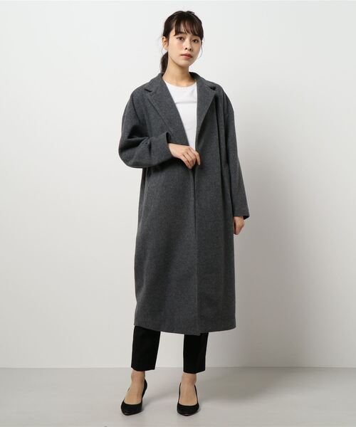 mizuiroind(ミズイロインド)の「【 mizuiro ind / ミズイロインド 】stand collar long coat(その他アウター・レディース・ブラック/ブルーグレー/チャコールグレー・FREE)」の3枚目の写真