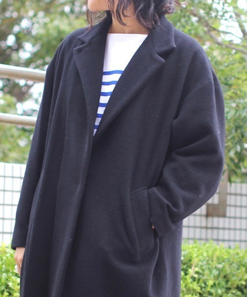 mizuiroind(ミズイロインド)の「【 mizuiro ind / ミズイロインド 】stand collar long coat(その他アウター・レディース・ブラック/ブルーグレー/チャコールグレー・FREE)」の9枚目の写真