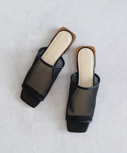 AMERICAN HOLIC（アメリカンホリック）の「オーバーヒールチュールサンダル（サンダル・レディース・ホワイト/ブラック/ダークブラウン/ベージュ・SMALL/MEDIUM/LARGE）」の3枚目の写真