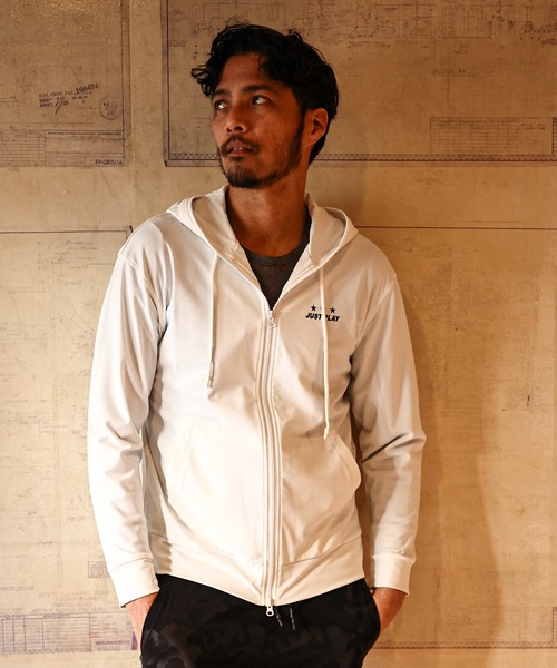 RATTLE TRAP（ラトルトラップ）の「【JUST PLAY】ラッシュガード ストレッチベア天竺パーカ（パーカー・メンズ・ブラック/ホワイト・LL/M/S/L）」の10枚目の写真