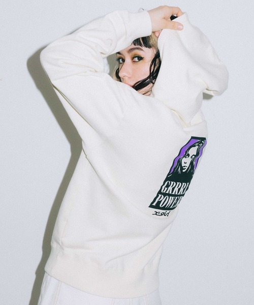 X-girl GRRRL POWER SWEAT HOODIE パーカー X-girl（エックスガール）の「GRRRL POWER SWEAT HOODIE