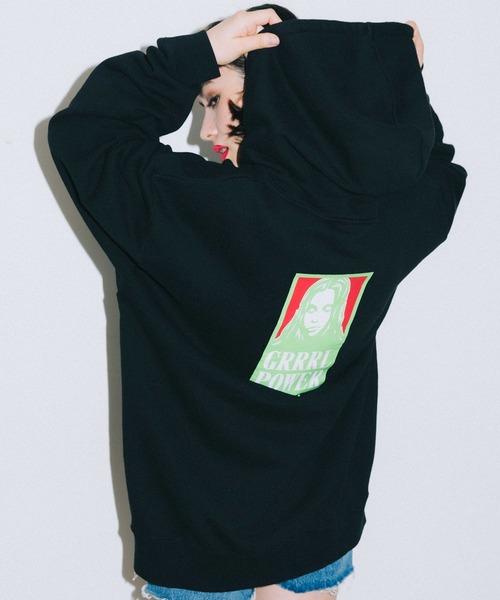 X-girl GRRRL POWER SWEAT HOODIE パーカー X-girl（エックスガール）の「GRRRL POWER SWEAT HOODIE