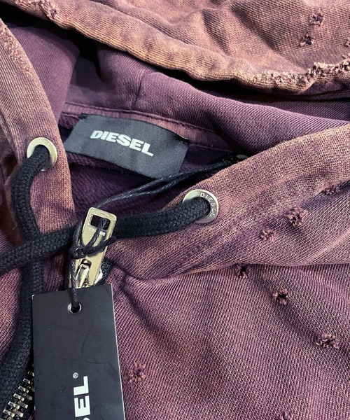 DIESEL（ディーゼル）の「ダメージ加工 ジップアップパーカー S-STAPP