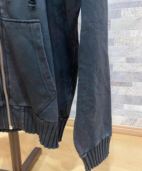 DIESEL（ディーゼル）の「ダメージ加工 ジップアップパーカー S-STAPP