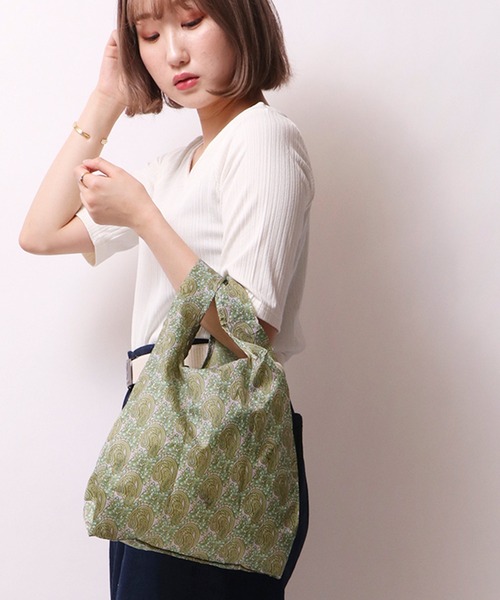 UNIVERSAL OVERALL(ユニバーサルオーバーオール)の「【UNIVERSALOVERALL】ペイズリー柄エコBAG(エコバッグ/サブバッグ・メンズ・モカ/ラベンダー/ホワイト/オレンジ/グレー・FREE)」の4枚目の写真