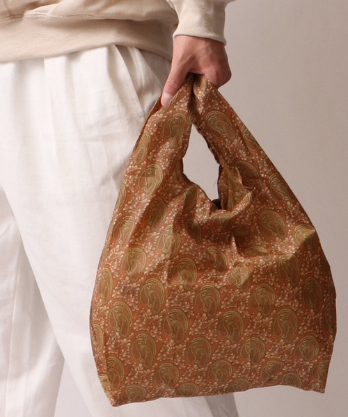 UNIVERSAL OVERALL(ユニバーサルオーバーオール)の「【UNIVERSALOVERALL】ペイズリー柄エコBAG(エコバッグ/サブバッグ・メンズ・モカ/ラベンダー/ホワイト/オレンジ/グレー・FREE)」の3枚目の写真